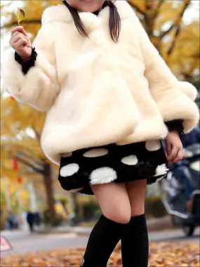 Girls Plush Hooded Winter Coat