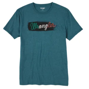 112315058 - Wrangler Men's Green White Red Wrangler Logo SS T-shirt