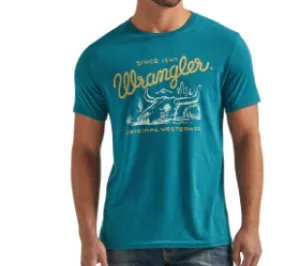 112339561 - Wrangler Men’s SS Tee- Cyan Heather