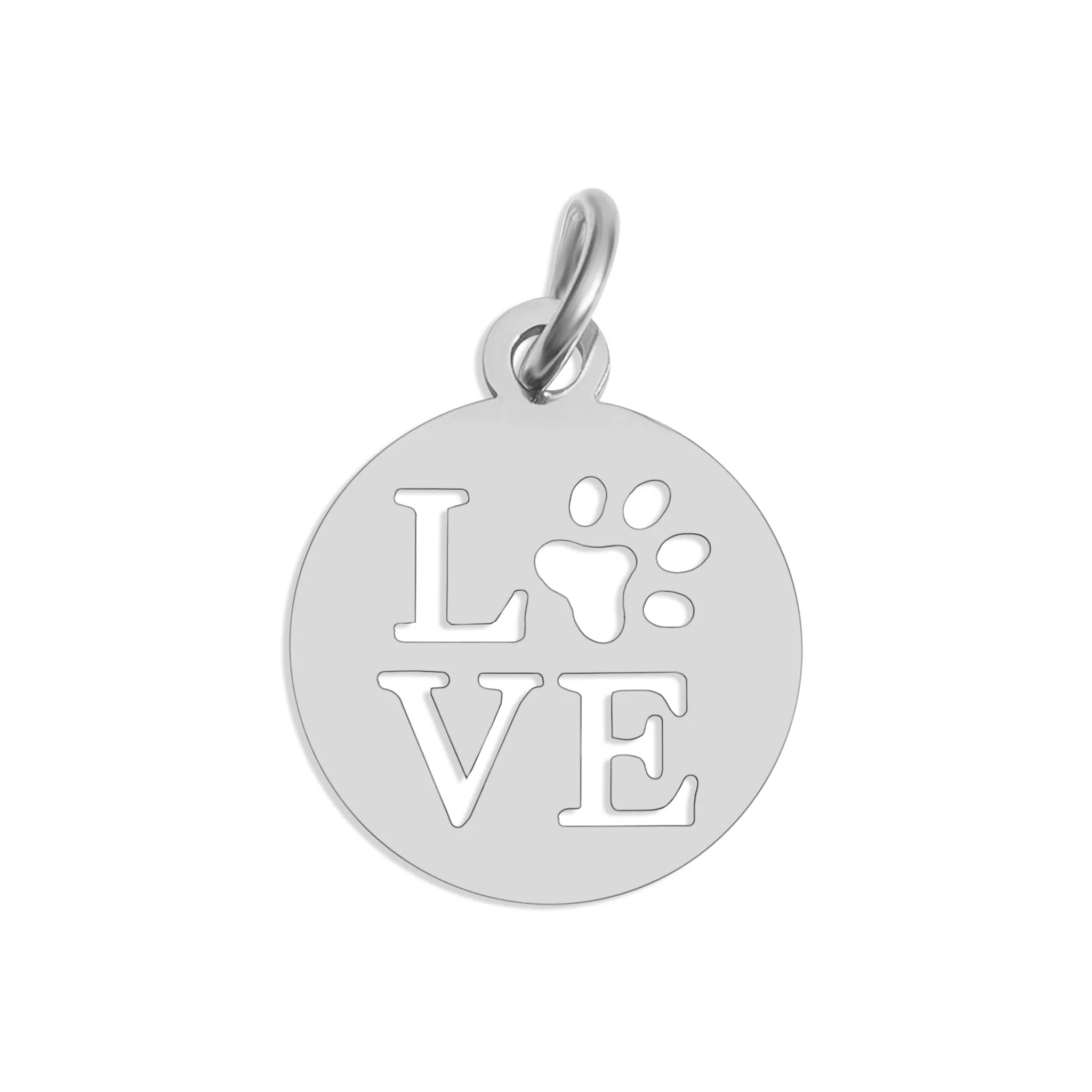 18K Gold PVD Stainless Steel Paw Print Love Charm / PDL0136