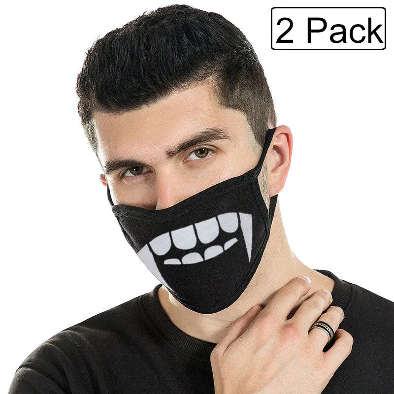 2 Pack of Funny Teeth Reusable Cloth Face Masks