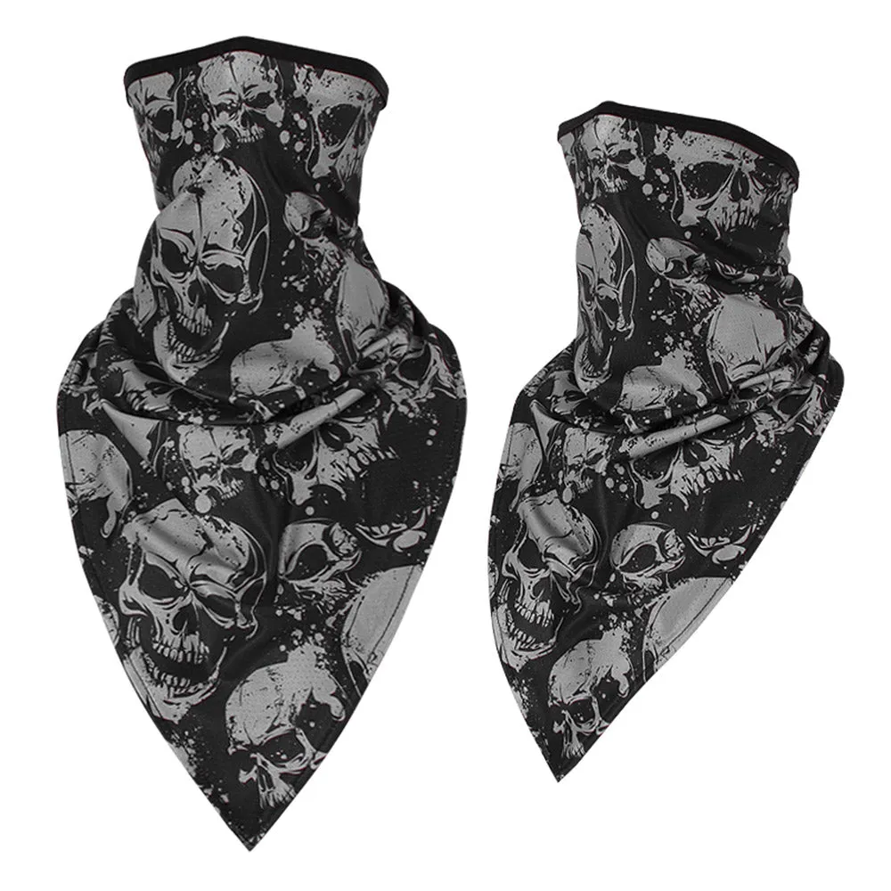 2 Pack of Multi-Purpose Triangle Scarf Neckerchief Outdoor Headwear Bandana Patterned