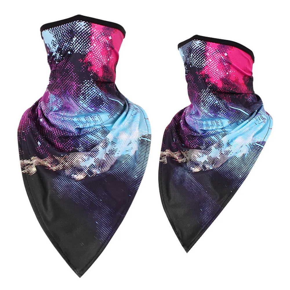 2 Pack of Multi-Purpose Triangle Scarf Neckerchief Outdoor Headwear Bandana Patterned