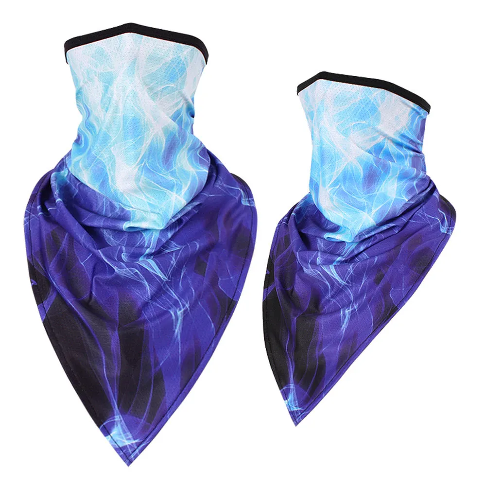 2 Pack of Multi-Purpose Triangle Scarf Neckerchief Outdoor Headwear Bandana Patterned