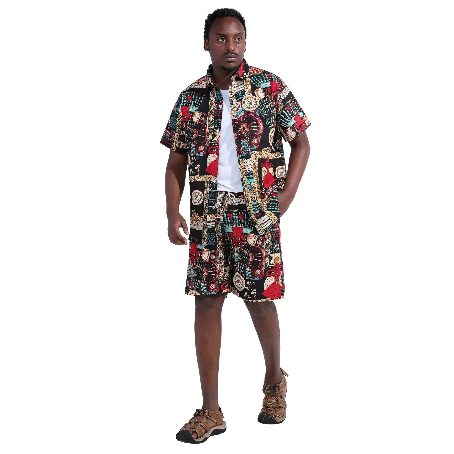 2-Piece Funny Printed Hawaii Summer Suit