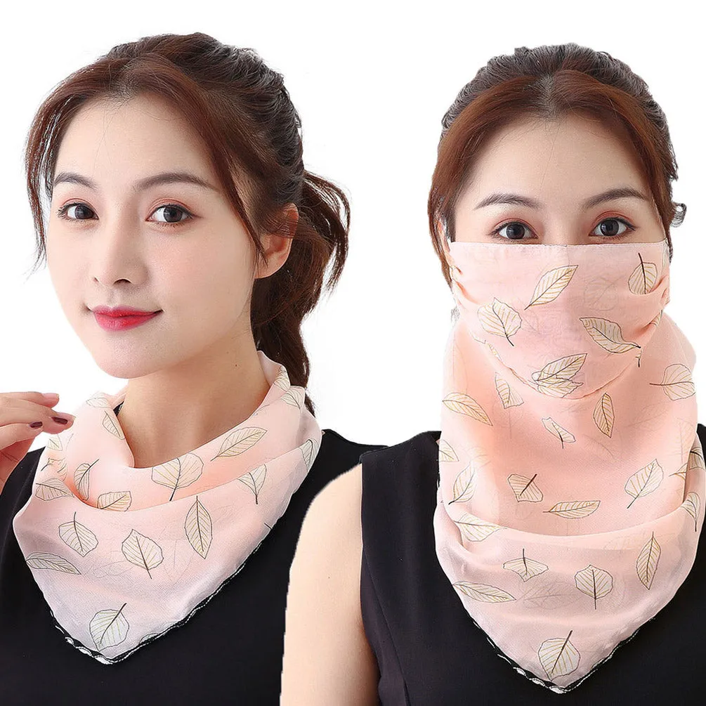 2pcs Dustproof Triangle Scarf Neck Gaiter Breathable Collar Bandana Balaclava for Women