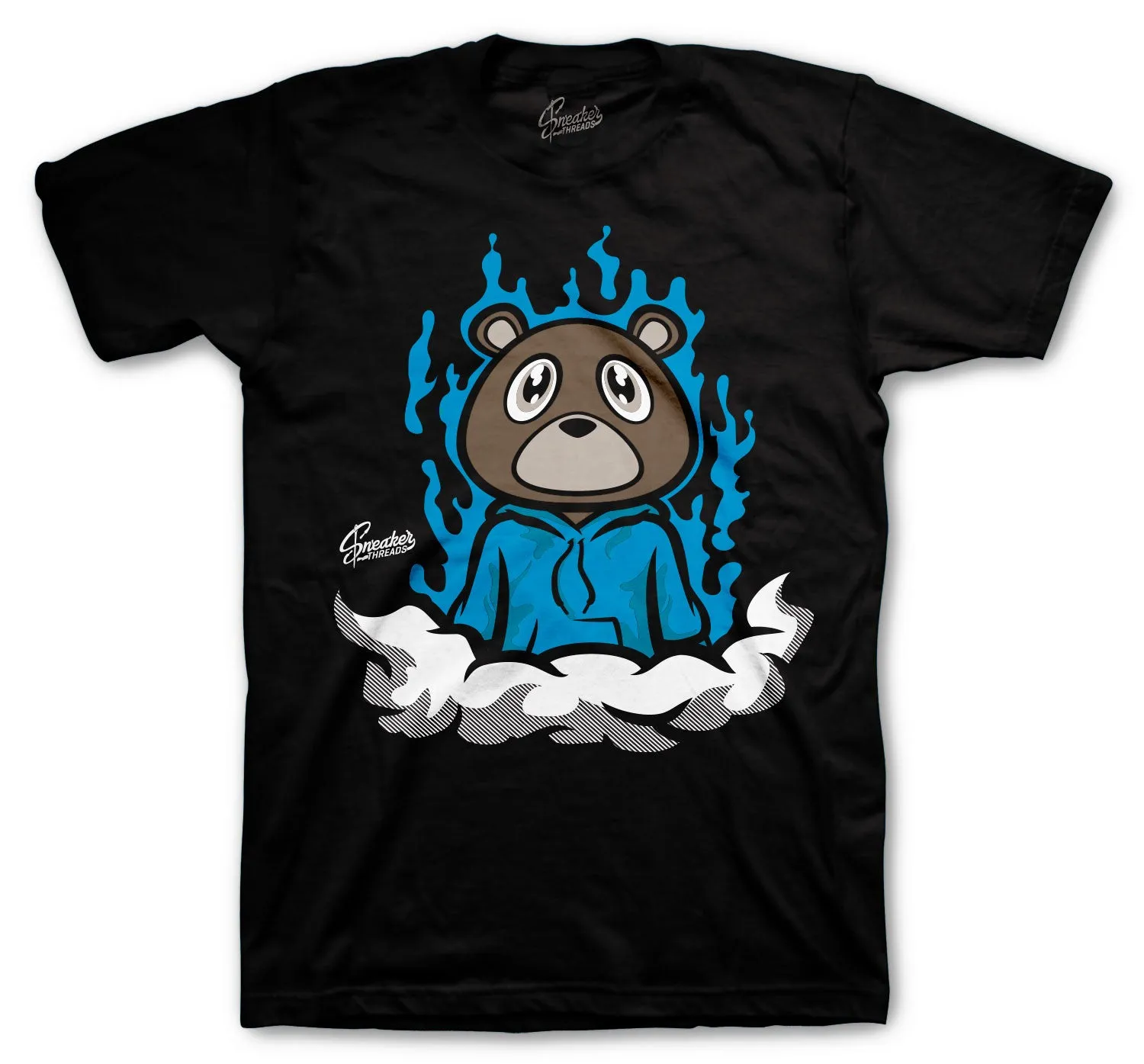 700 Bright Cyan Shirt - Fly Bear - Black