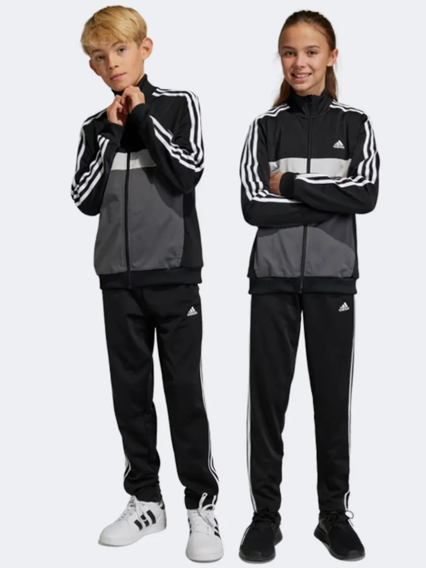 Adidas 3S Tiberio Kids-Boys Sportswear Suit Black/Grey/White