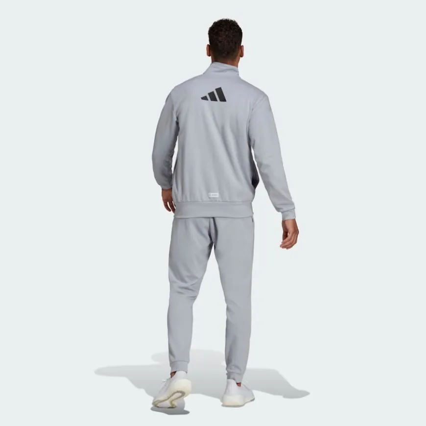 Adidas Logo Graphic Track Men Lifestyle Suit Silver