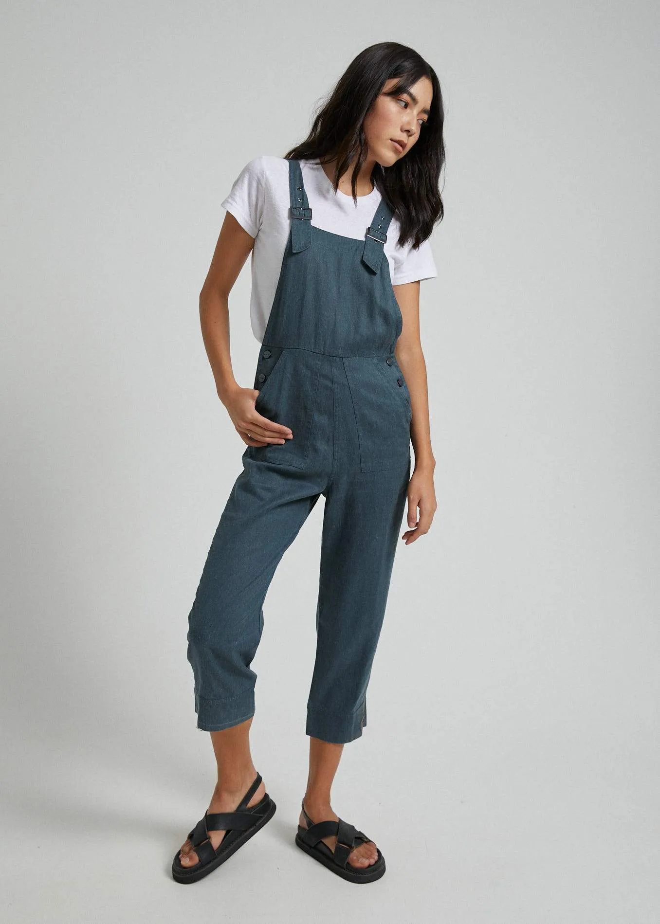 Afends Womens Koko - Hemp Long Overall - Slate