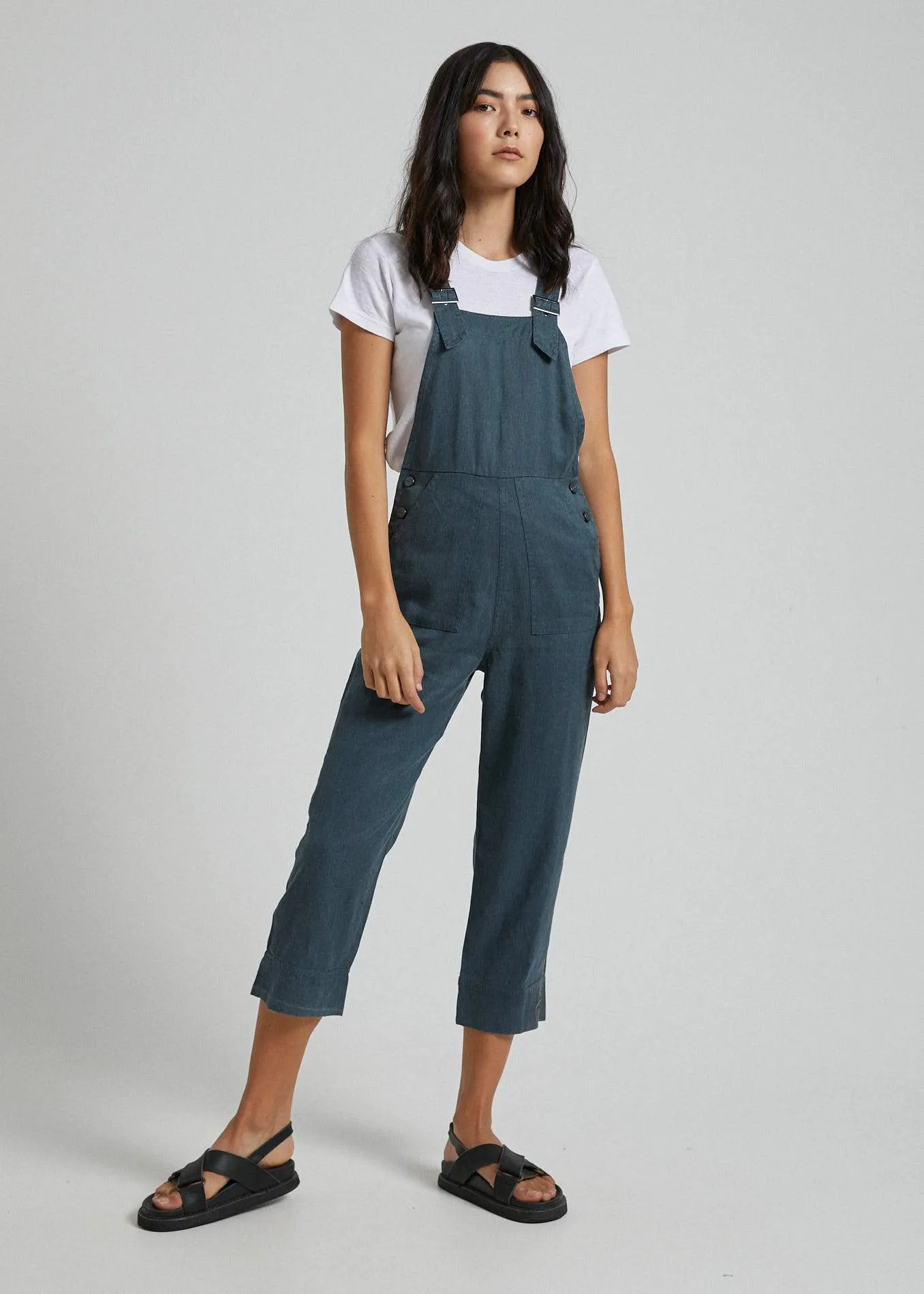 Afends Womens Koko - Hemp Long Overall - Slate