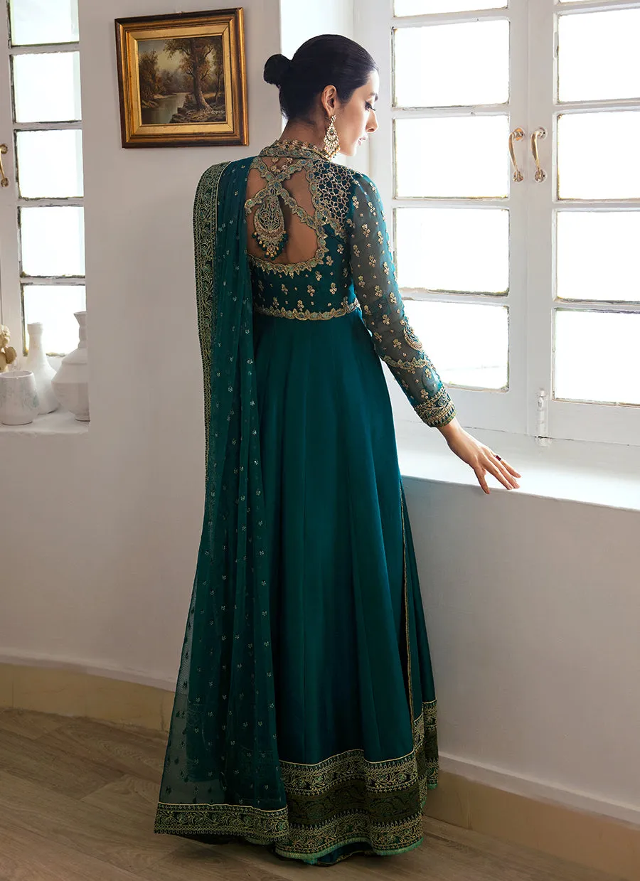 Afra Teal Kalidaar And Dupatta