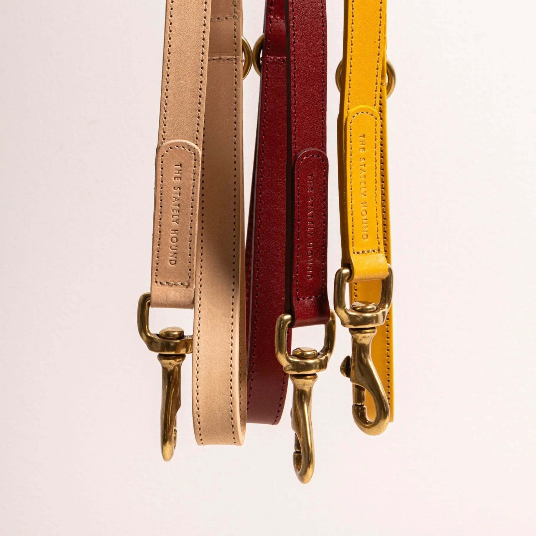 Amber Yellow Leather Dog Collar – Stylish & Soft