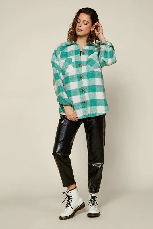 Amy Green Plaid Shacket