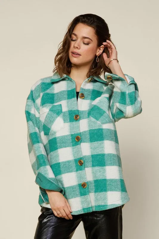 Amy Green Plaid Shacket