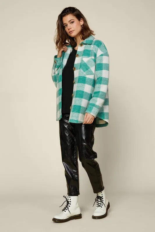 Amy Green Plaid Shacket