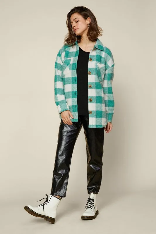 Amy Green Plaid Shacket