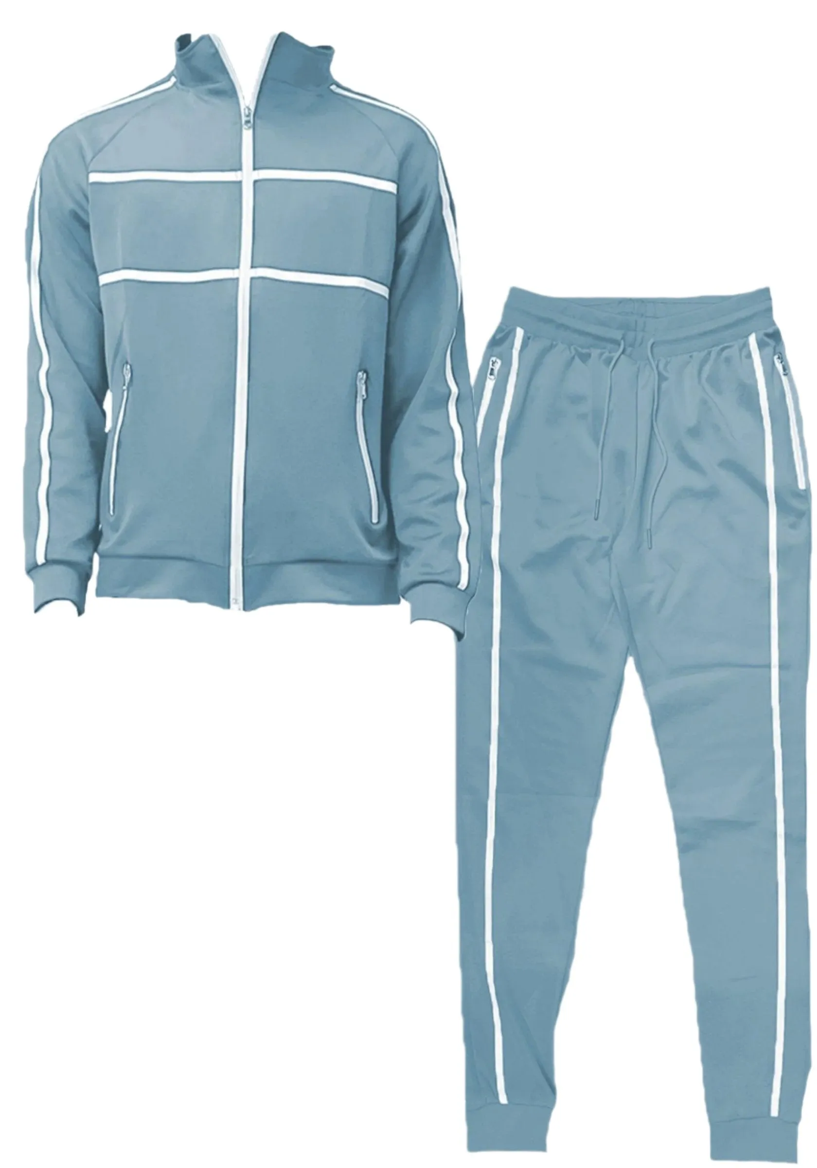 Arctic Blue Jordan Tape Track Jacket Jogger Set