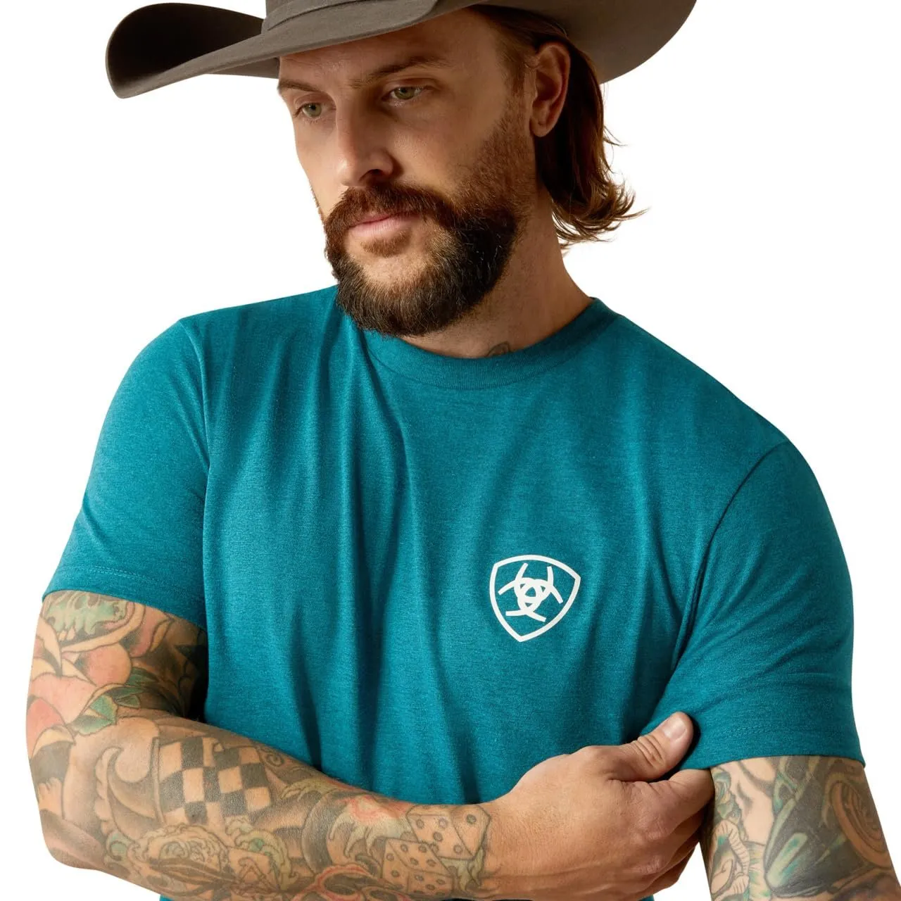 Ariat Men's Stacks T-Shirt, Cyan