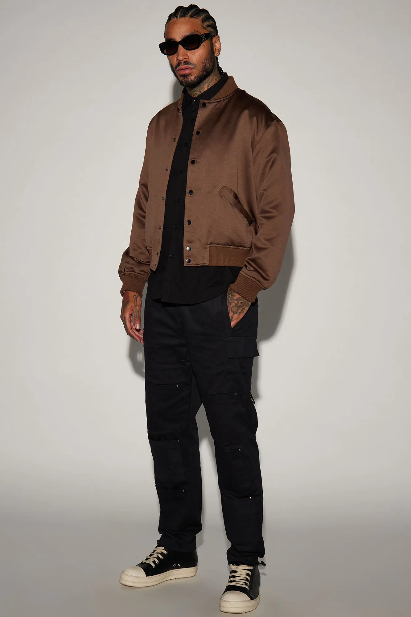 Ashton Essential Bomber Jacket - Brown