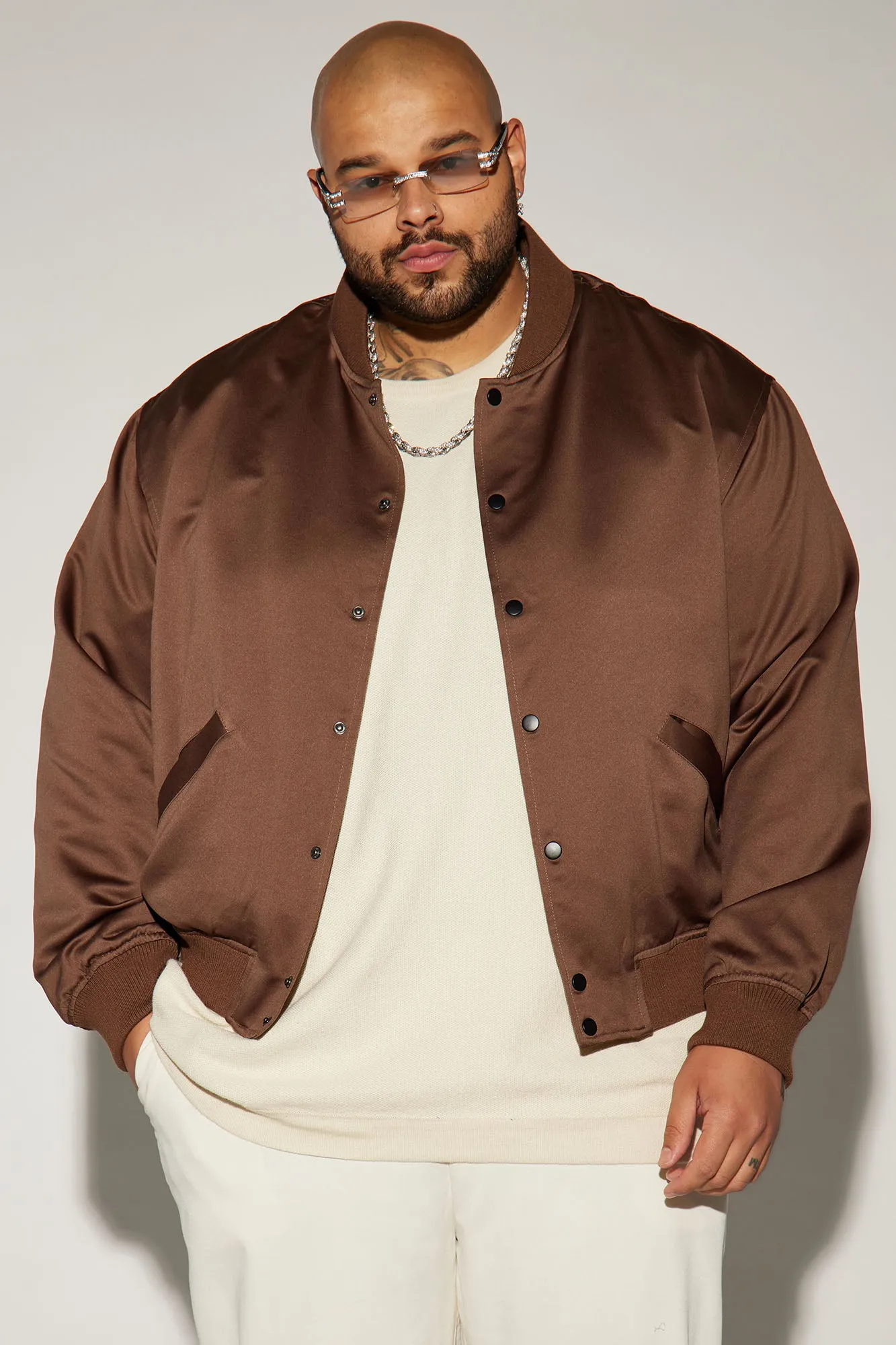 Ashton Essential Bomber Jacket - Brown