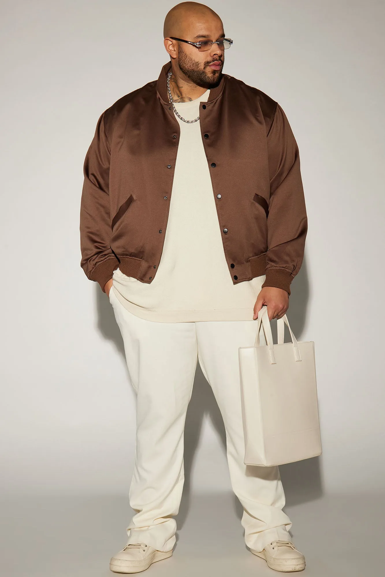 Ashton Essential Bomber Jacket - Brown