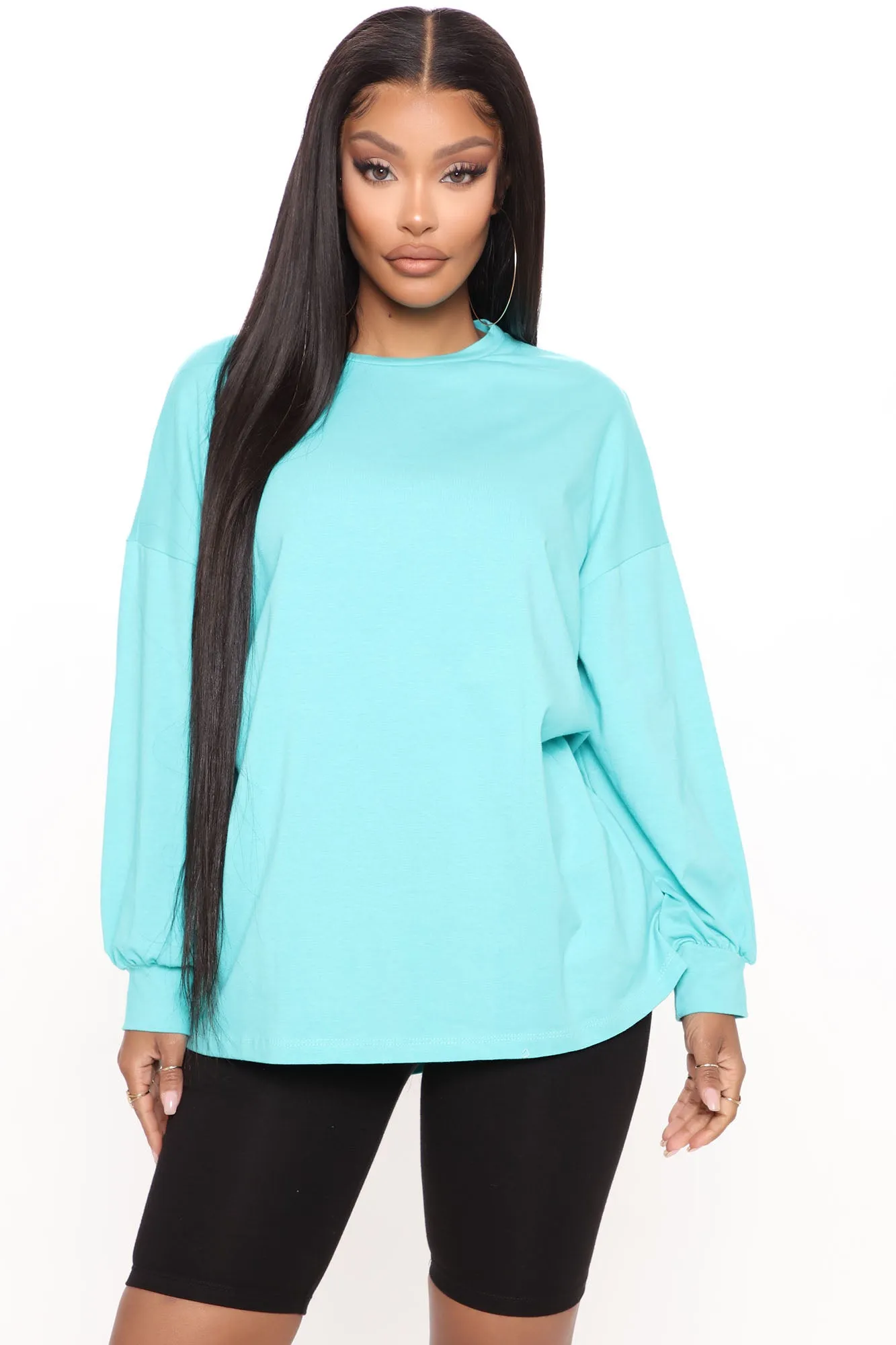 Bad Ideas Are Good Times Long Sleeve Top - Mint