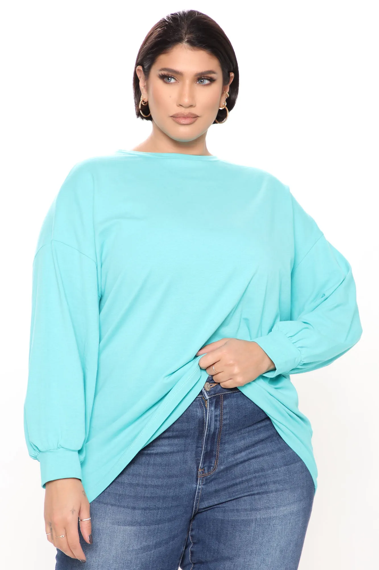 Bad Ideas Are Good Times Long Sleeve Top - Mint