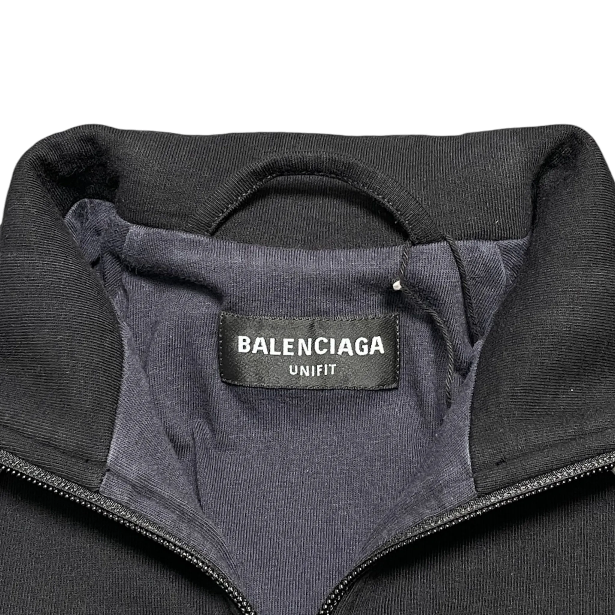 Balenciaga Logo Zip Up Track Jacket Black Pre-Owned