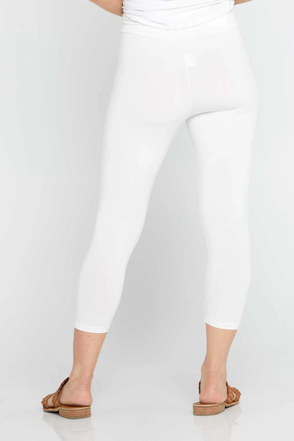 Bamboo 3/4 Leggings - White