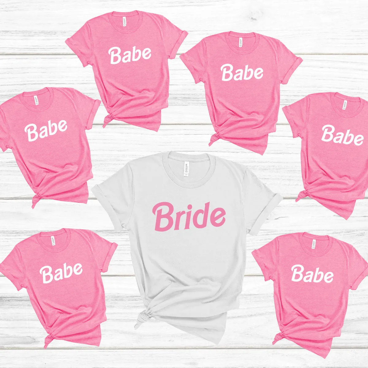 Barbie Bride and Babe Bachelorette Party T-shirts - Bridal Party Matching Shirts