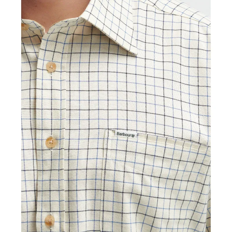 Barbour Field Tattersall Classic Collar Mens Shirt - Blue