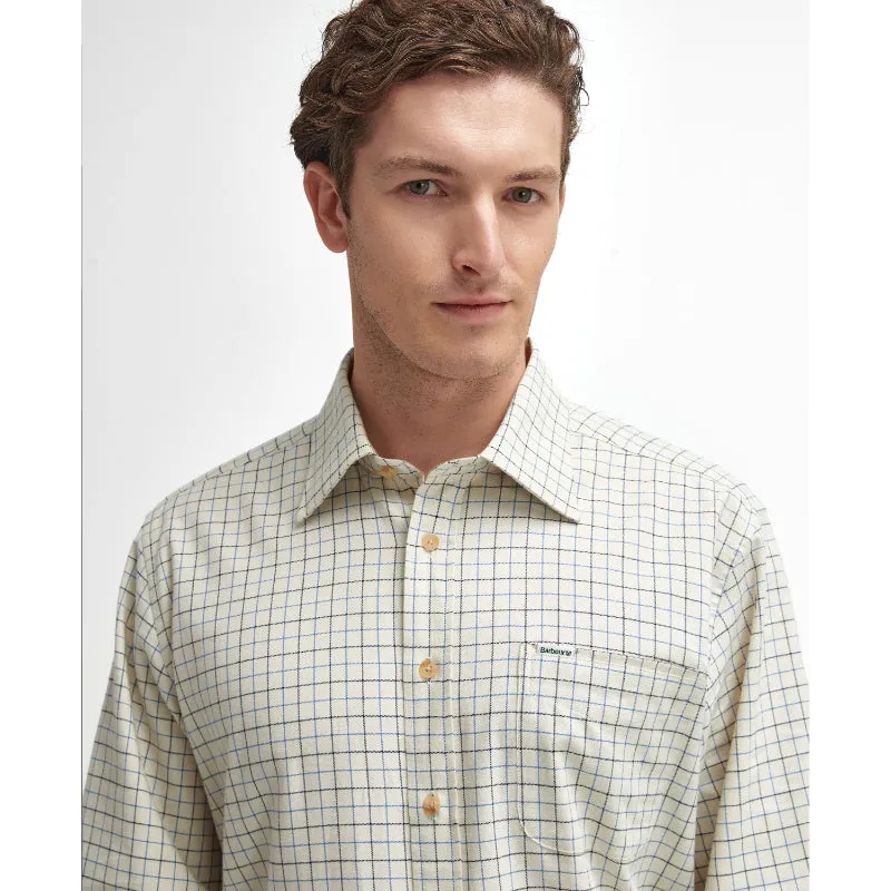 Barbour Field Tattersall Classic Collar Mens Shirt - Blue