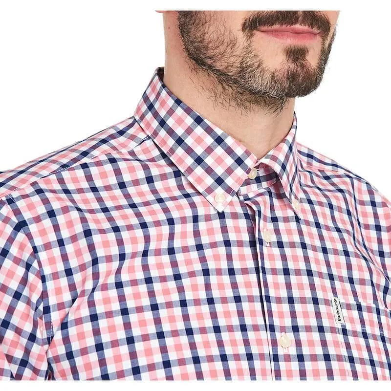 Barbour Gingham 15 Regular Fit Mens Shirt - Pink