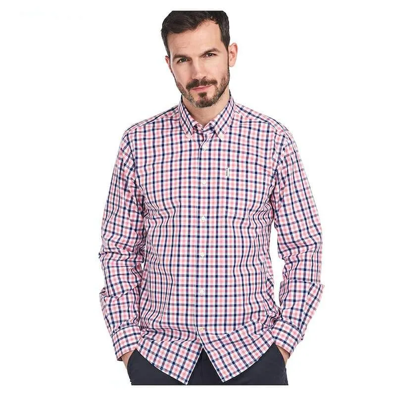 Barbour Gingham 15 Regular Fit Mens Shirt - Pink