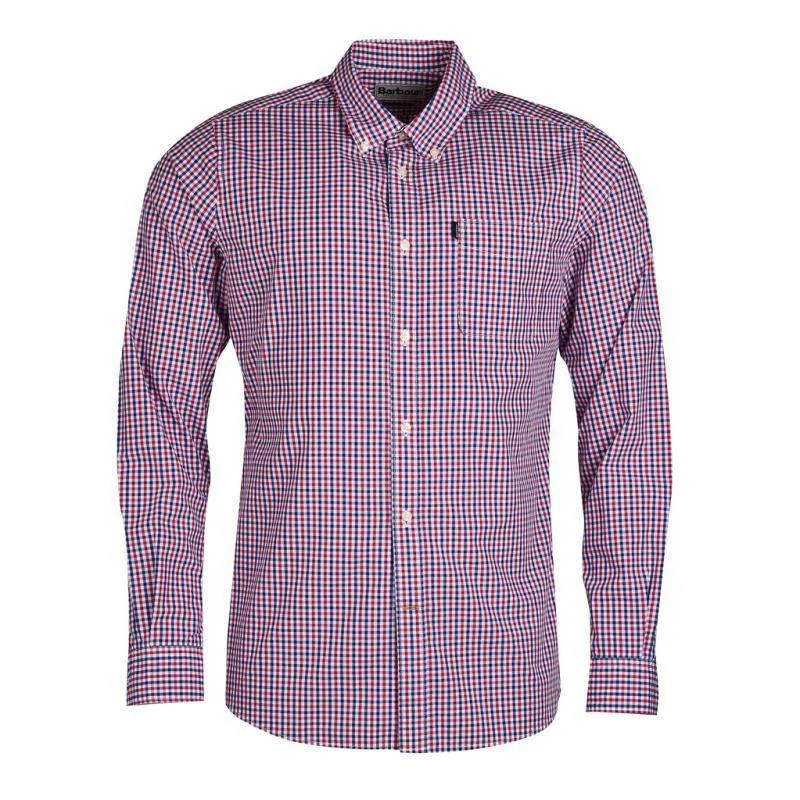 Barbour Gingham Tailored Fit Mens Shirt - Red