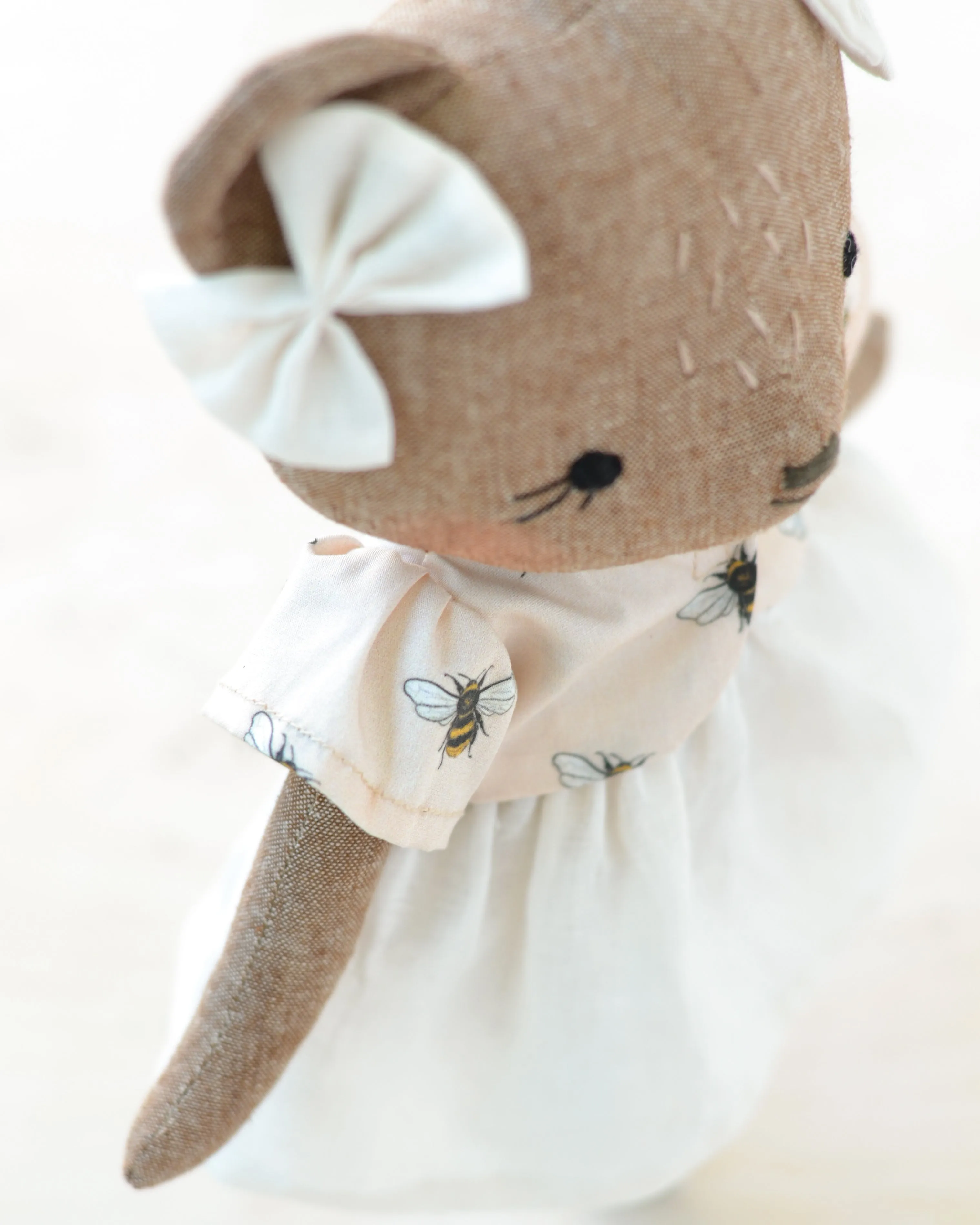 Bear Soft Toy Charlotte | Bee Top with White Skirt