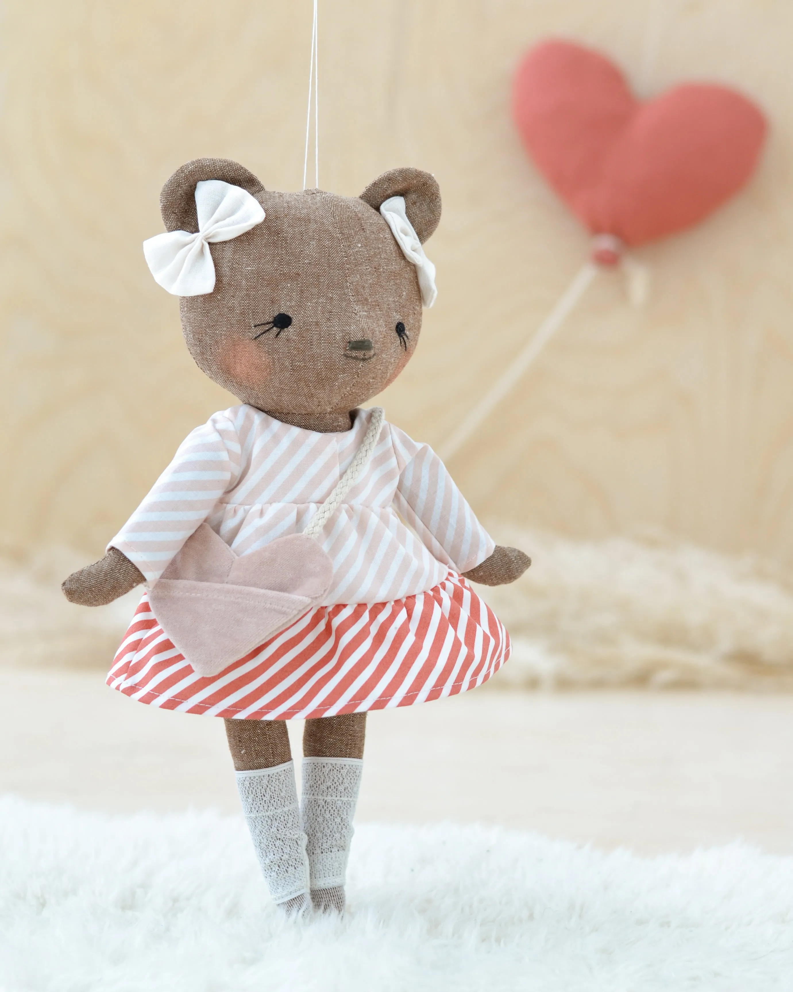 Bear Soft Toy Charlotte Love outfit