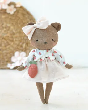 Bear Soft Toy Charlotte | Strawberry Top with Strawberry Bag