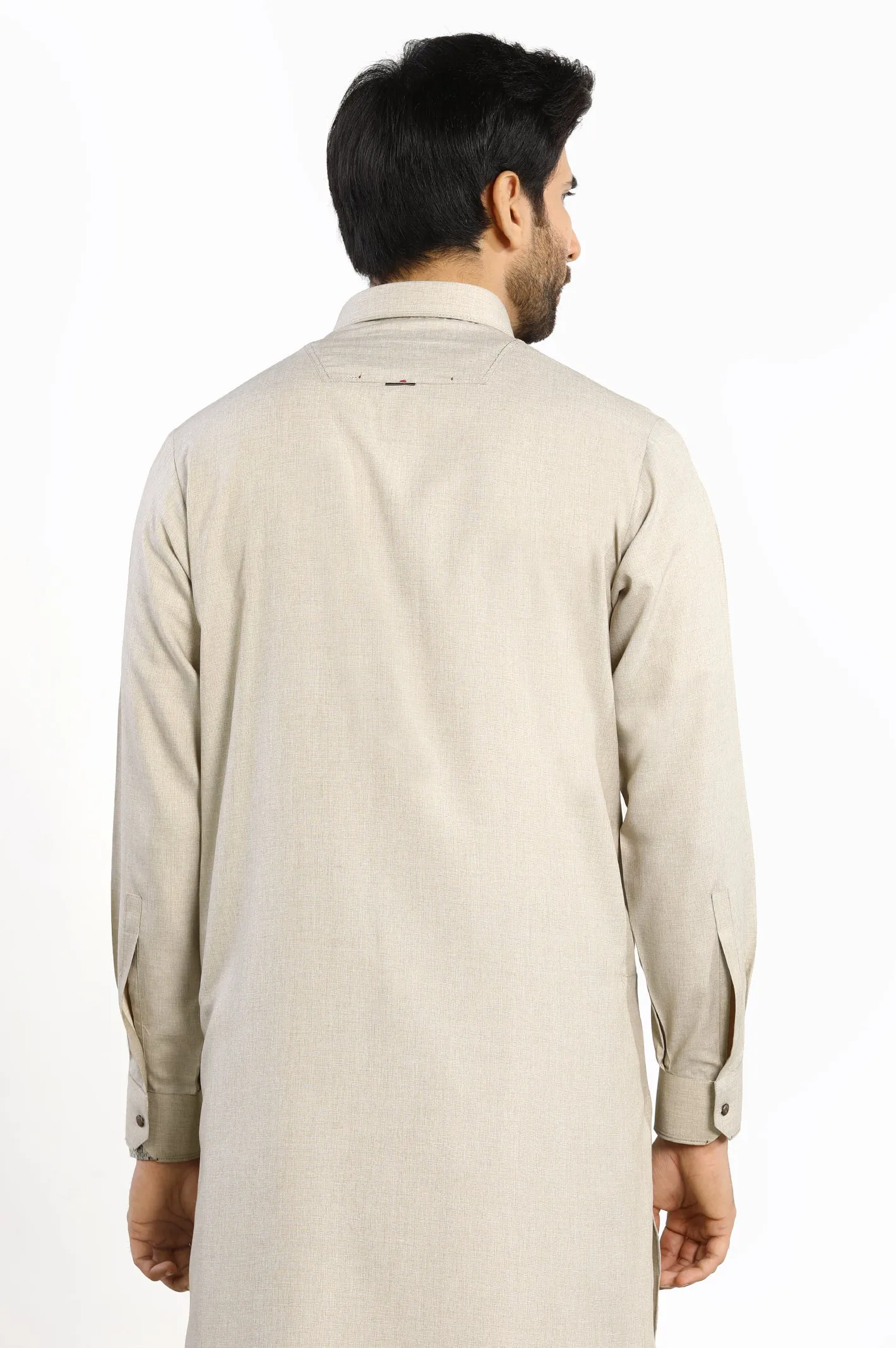 Beige Rayon Blend Shalwar Kameez