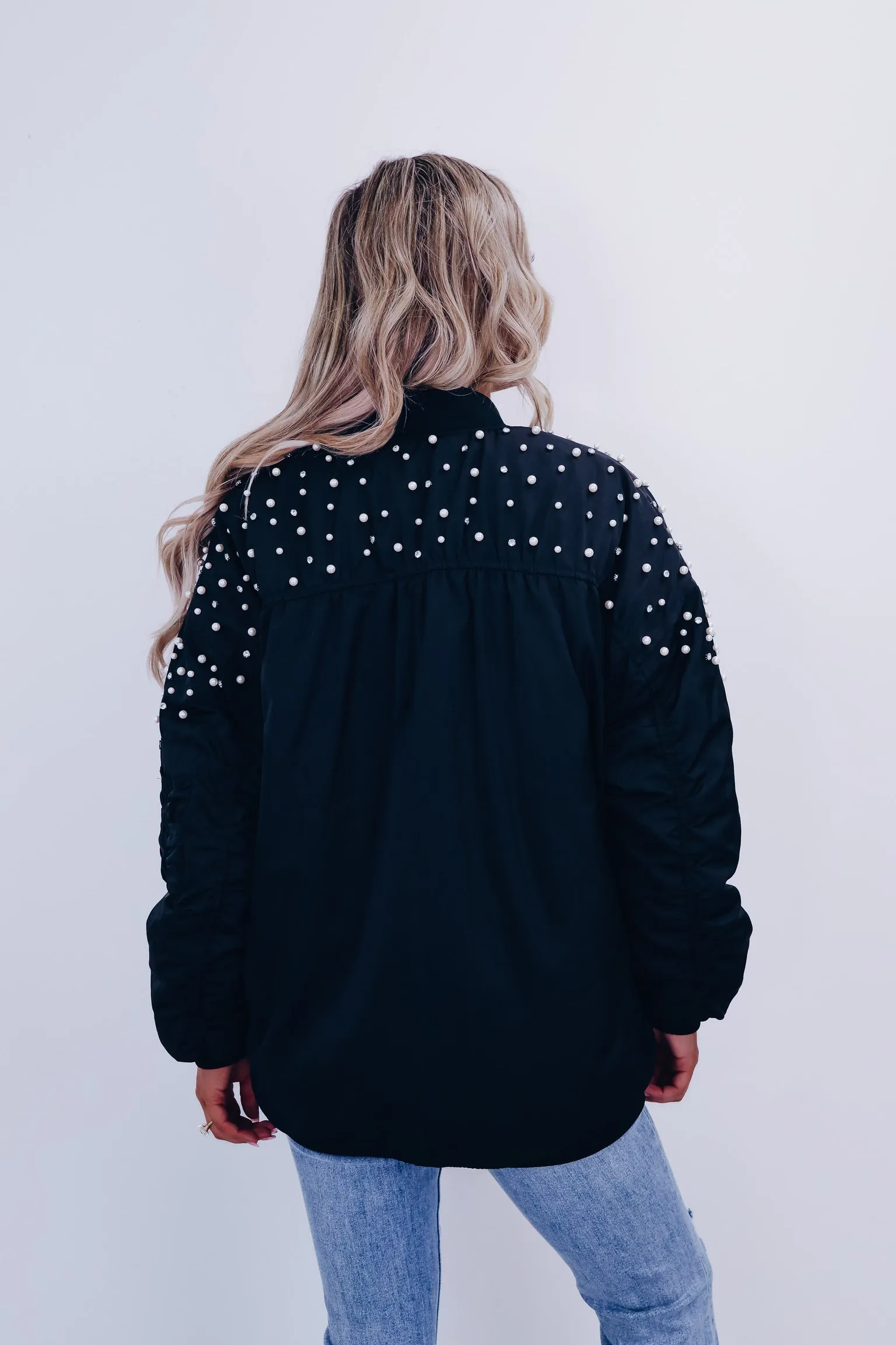 Bismarck Bejeweled Bomber Jacket - Black