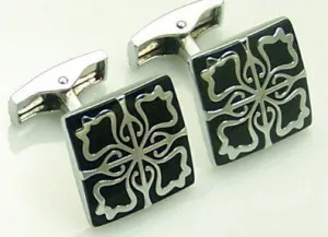 Black & Silver Motif Cuff Links