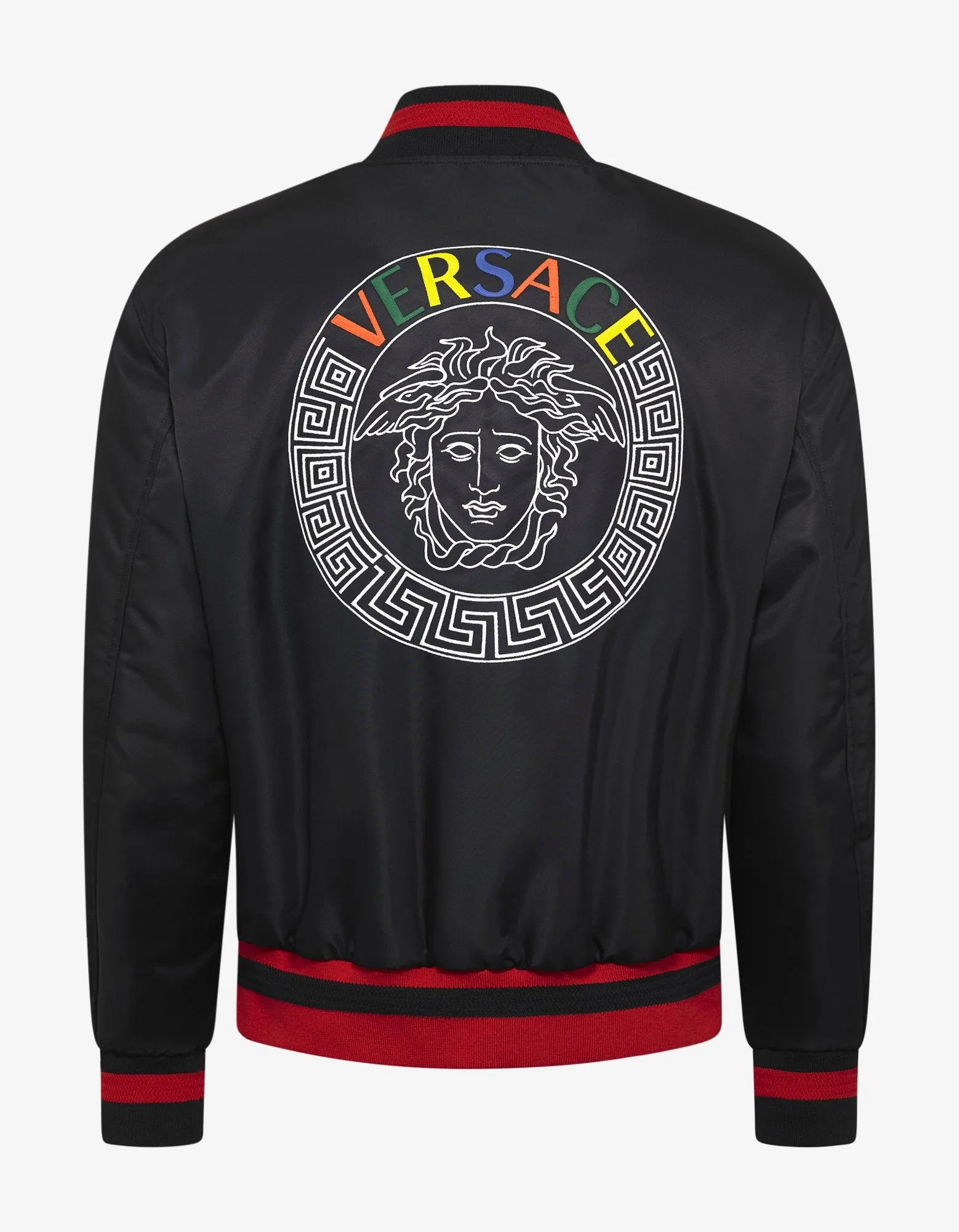 Black Embroidered Medusa Bomber Jacket