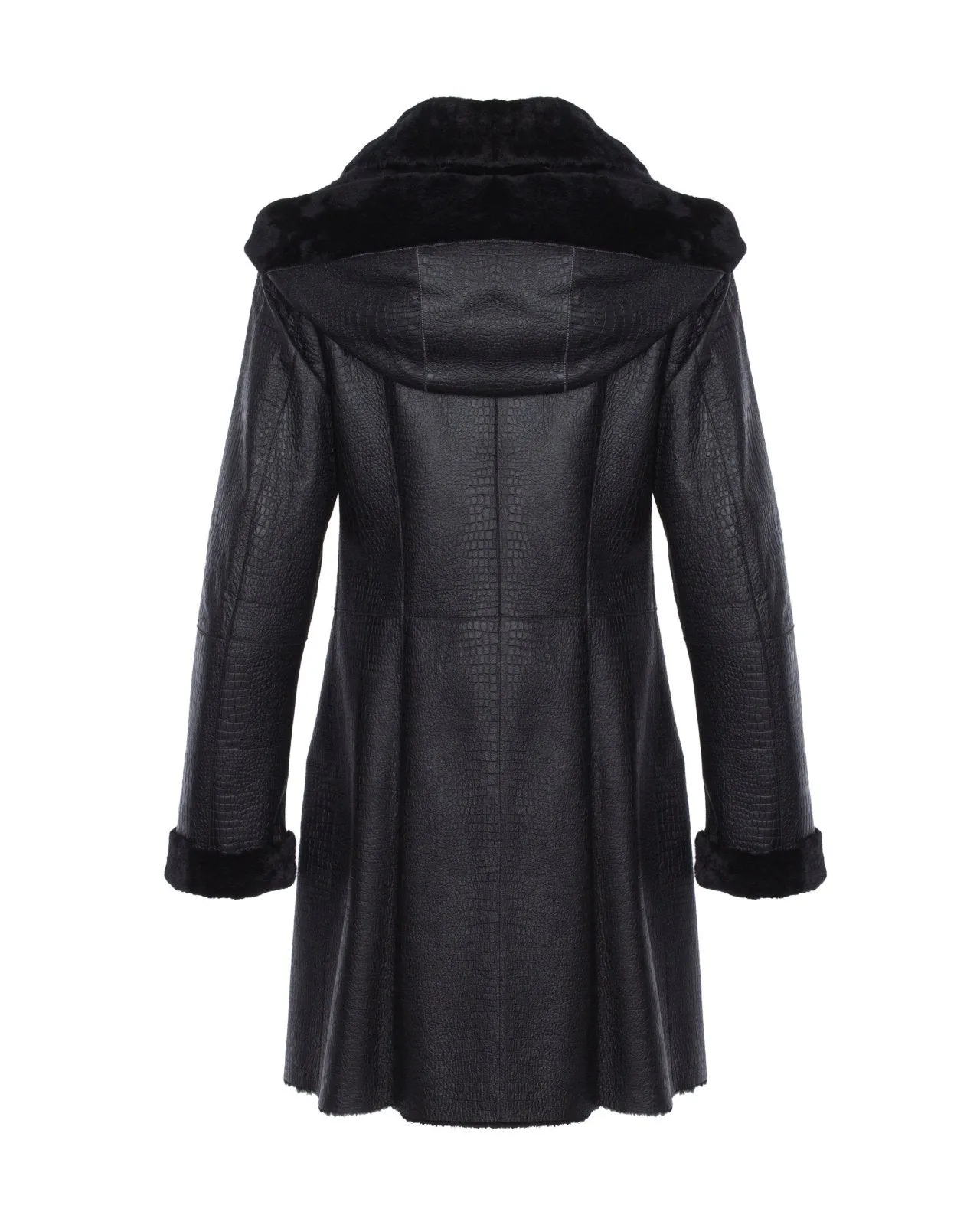 Black Long Shearling Coat