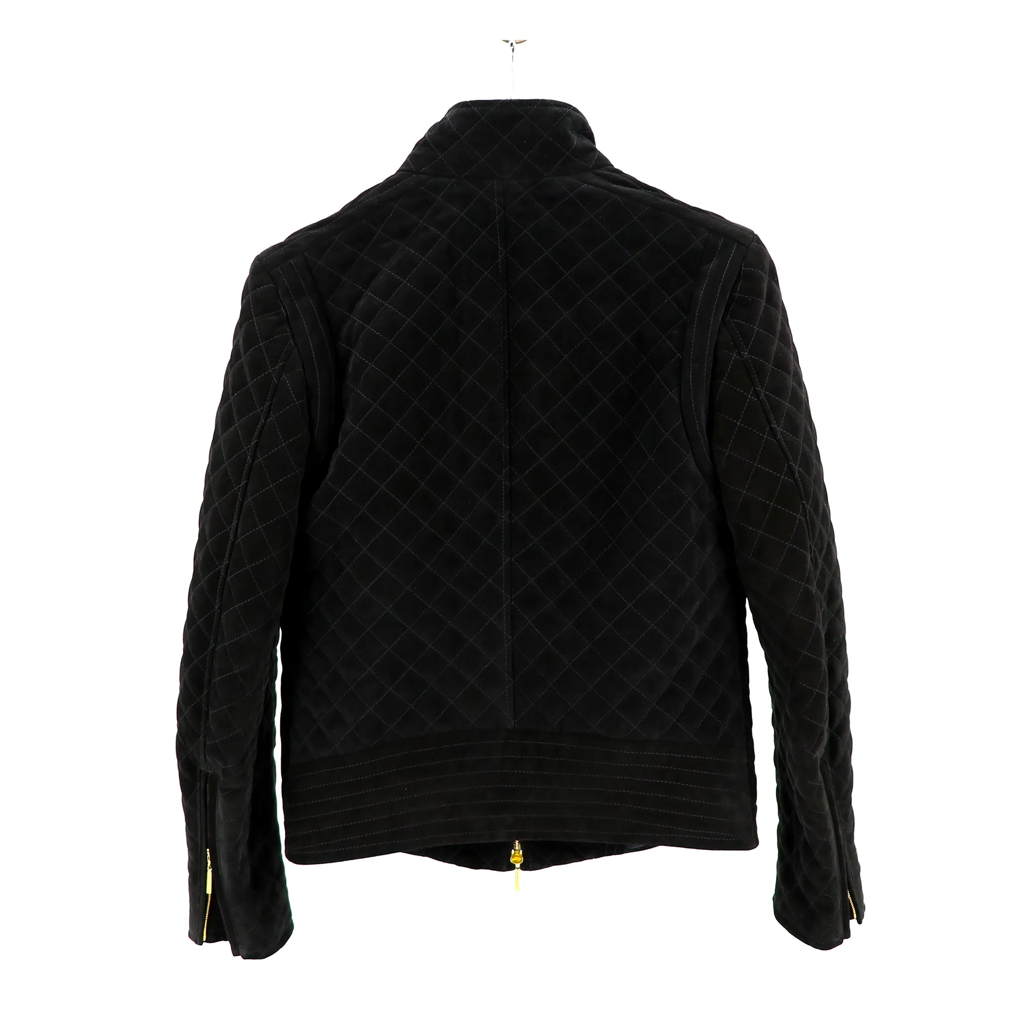 Black Quilted Suede Jacket