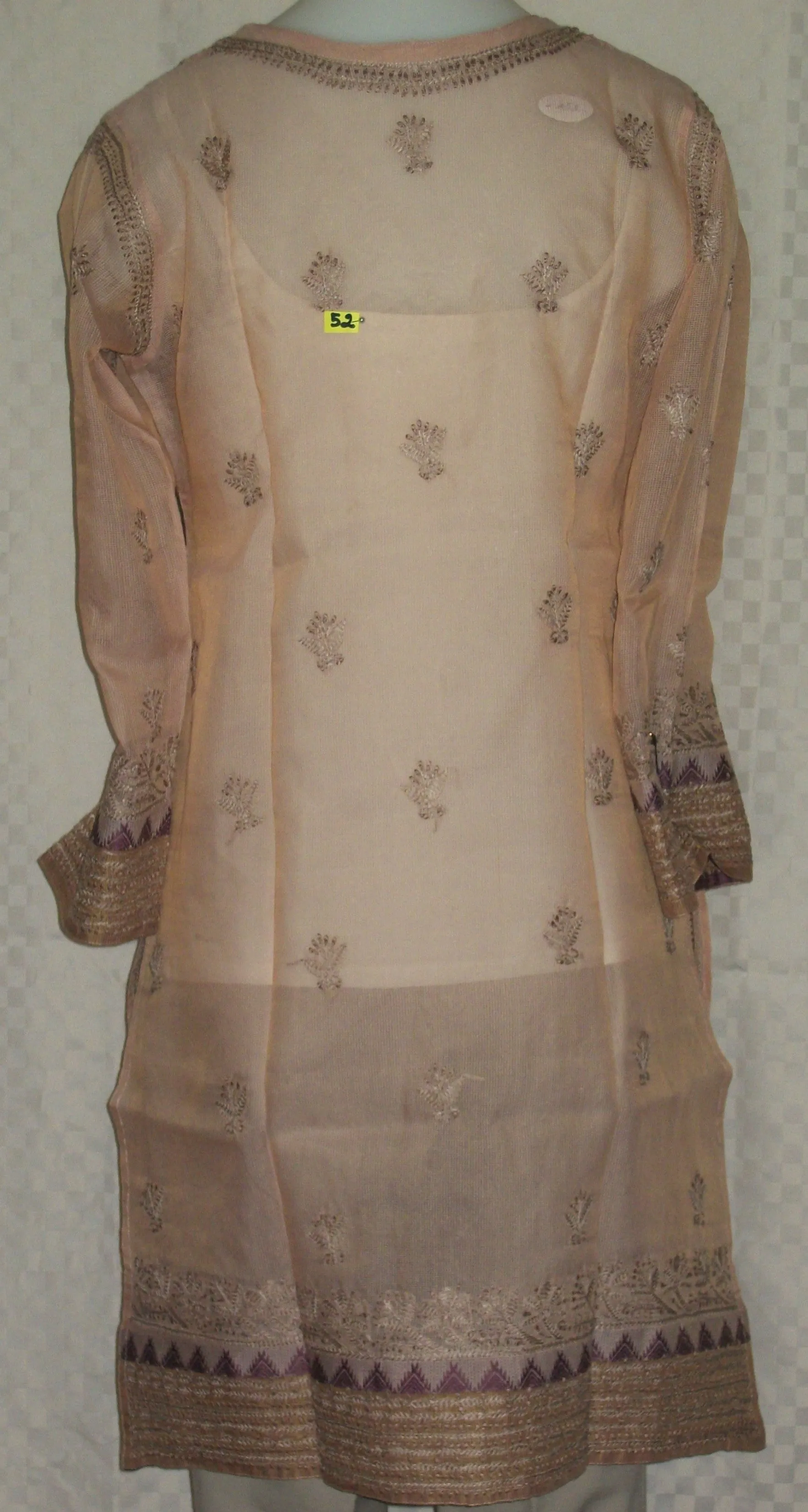 Blouse 052 Pink Cotton Kurti Tunic Shirt Kameez Medium Size