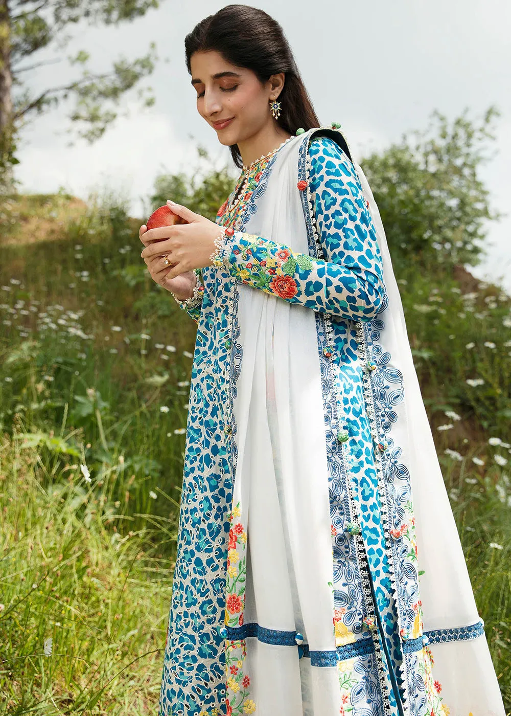 Blue Luxury Lawn Suit | Zaha | Festive Lawn '23 | SELIN - ZF23-08