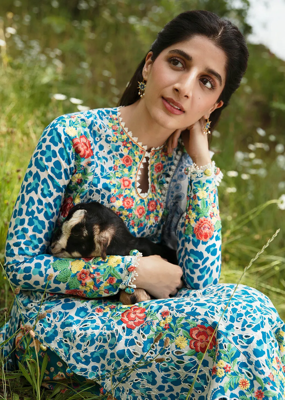 Blue Luxury Lawn Suit | Zaha | Festive Lawn '23 | SELIN - ZF23-08