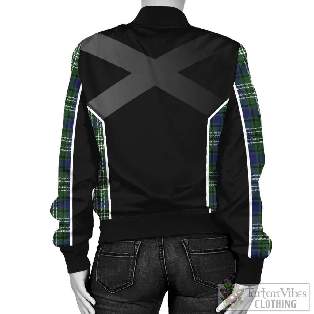 Blyth Tartan Bomber Jacket with Family Crest and Scottish Thistle Vibes Sport Style