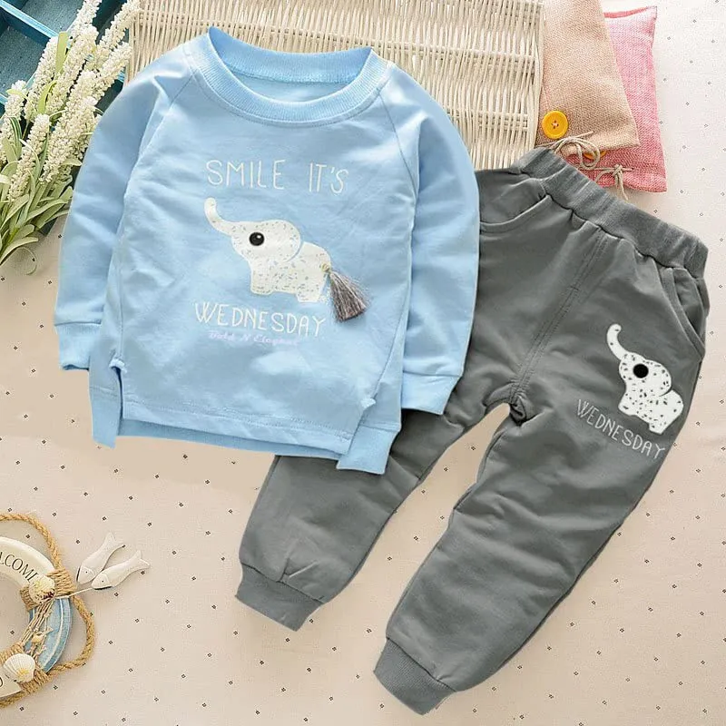 Bold N Elegant - Be Bold Inside & Elegant Outside Kid's Cotton T-Shirt Pant Set (BNEKD10007_3 Years-4 Years_Sky Blue, Grey)